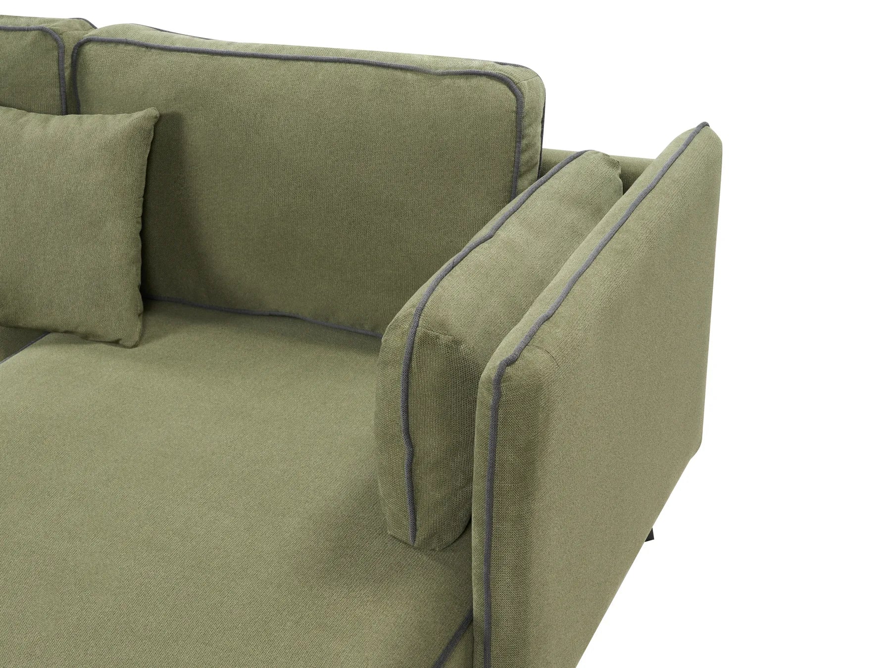 Corner Sofa 3 Seater ALTAN Fabric Green Left Hand
