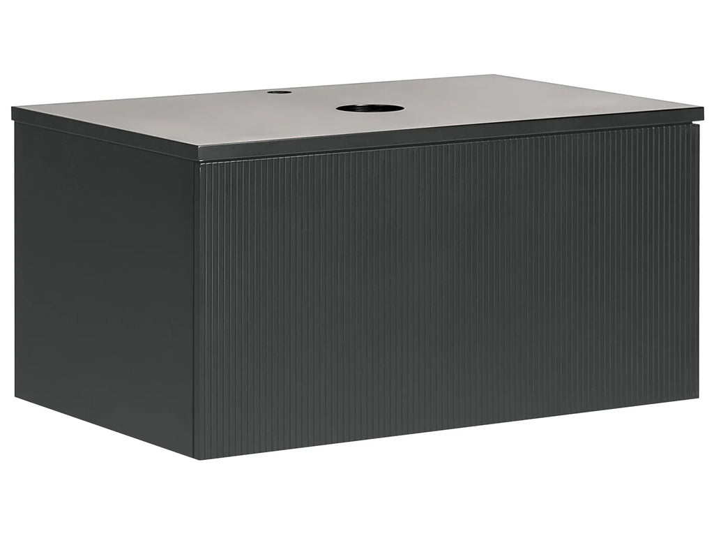 Wall Mounted Vanity Unit ALZIRA 80 cm Black