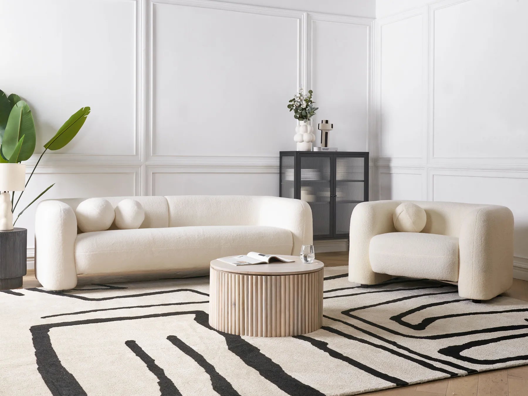 Armchair LEIREN Boucle White