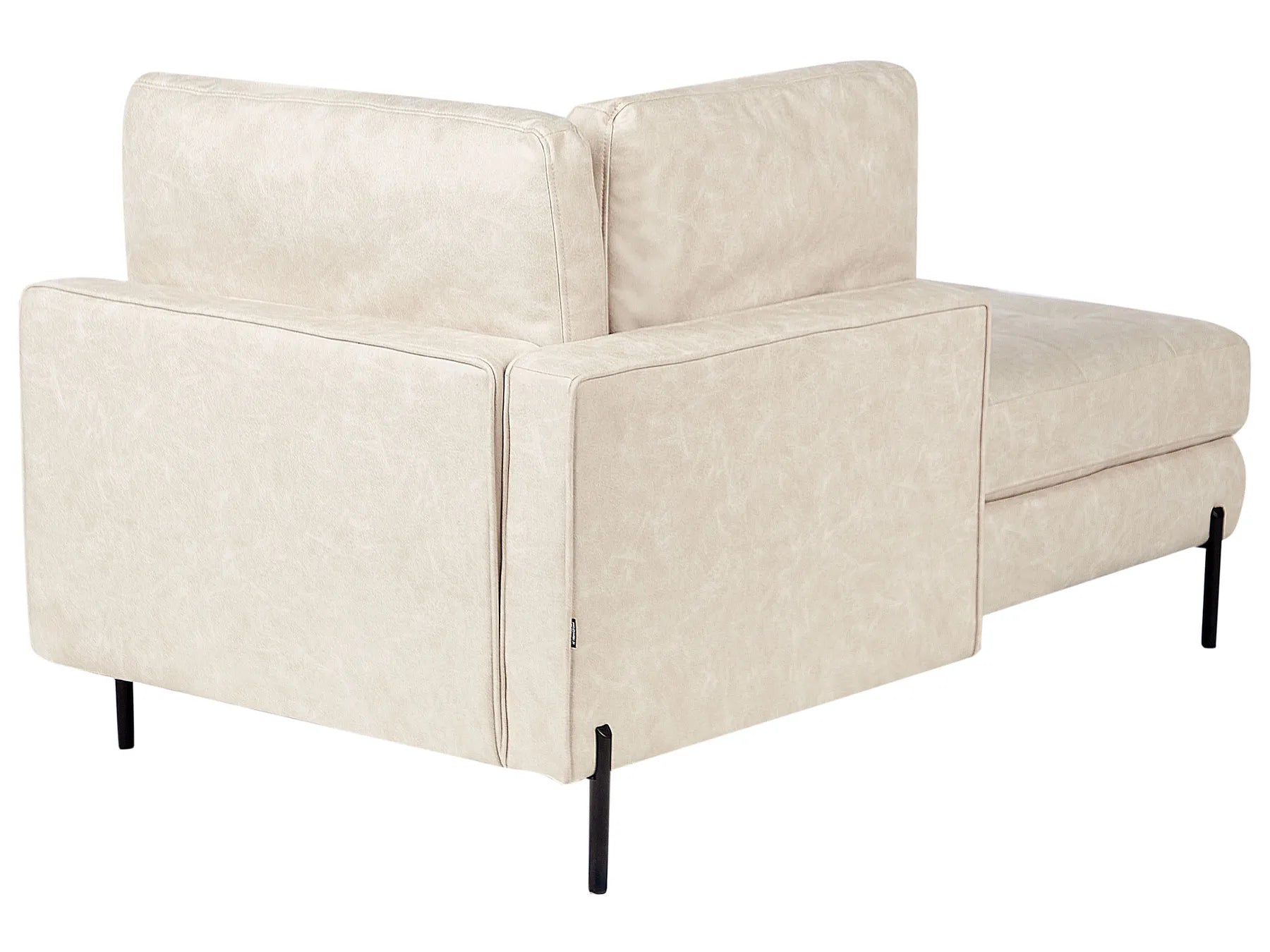 Right-Hand Chaise Lounge REBAIS Faux Leather Light Beige