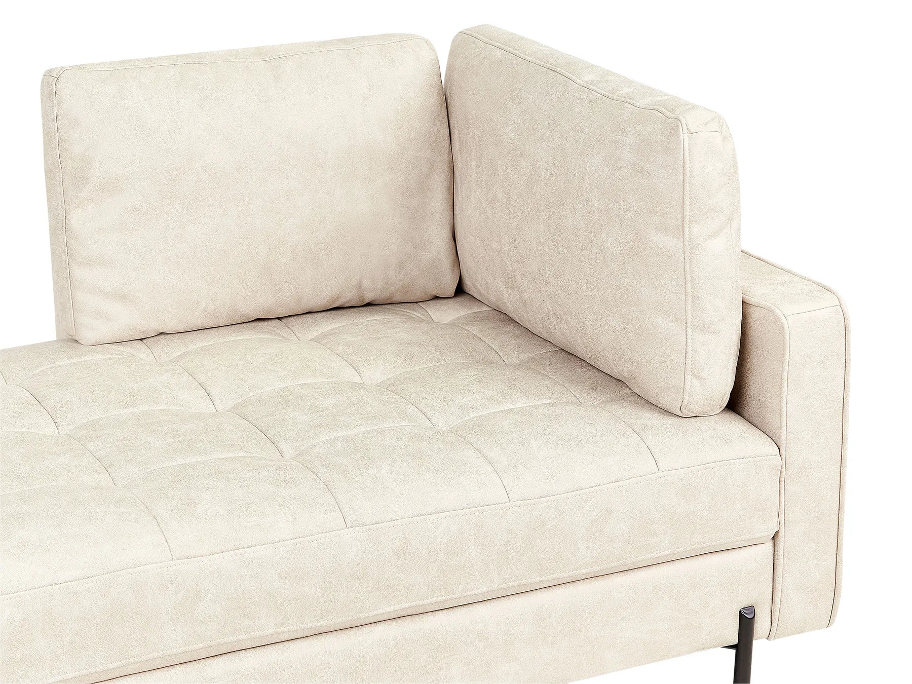 Right-Hand Chaise Lounge REBAIS Faux Leather Light Beige