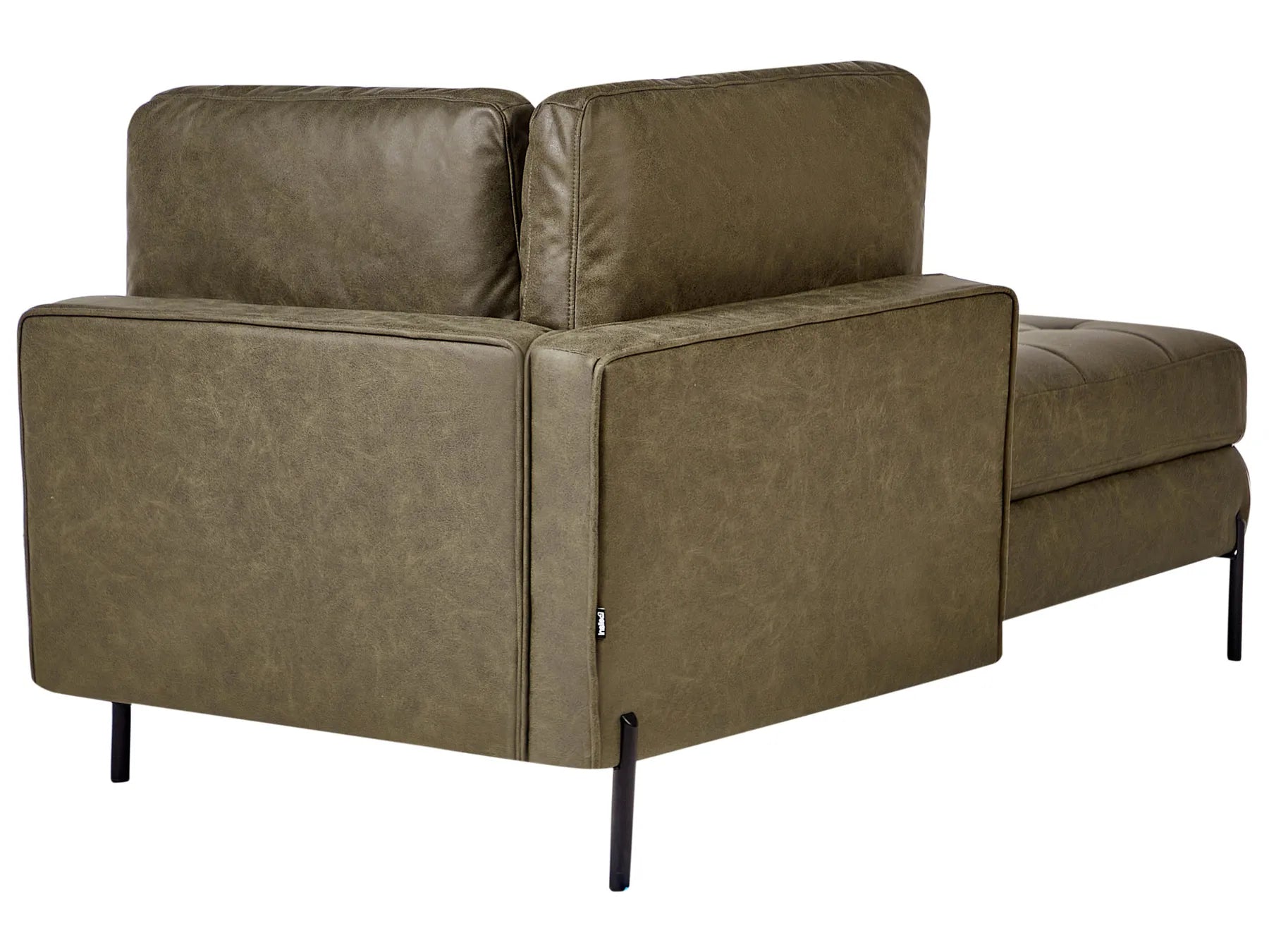 Right-Hand Chaise Lounge REBAIS Faux Leather Green