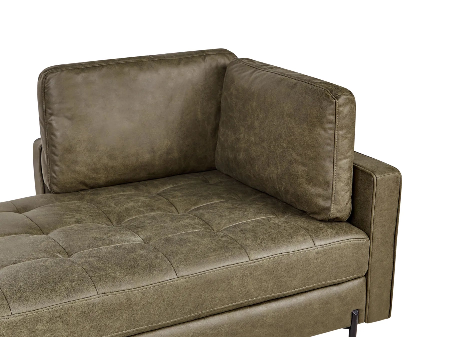 Right-Hand Chaise Lounge REBAIS Faux Leather Green
