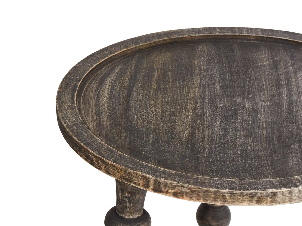 Set of 2 Side Tables MARNOO Mango Wood Dark Brown