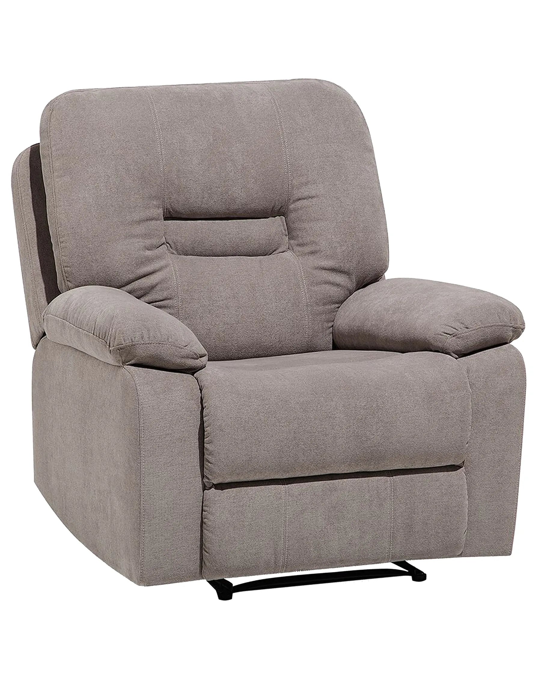 Recliner Chair BERGEN With Footrest Fabric Taupe