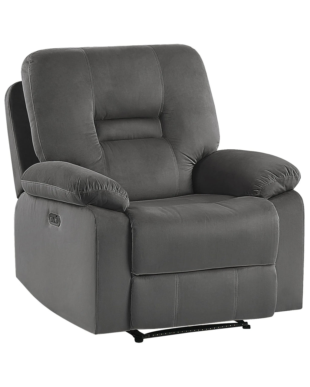 Electric Recliner Chair BERGEN With Footrest LED Velvet Dark Grey