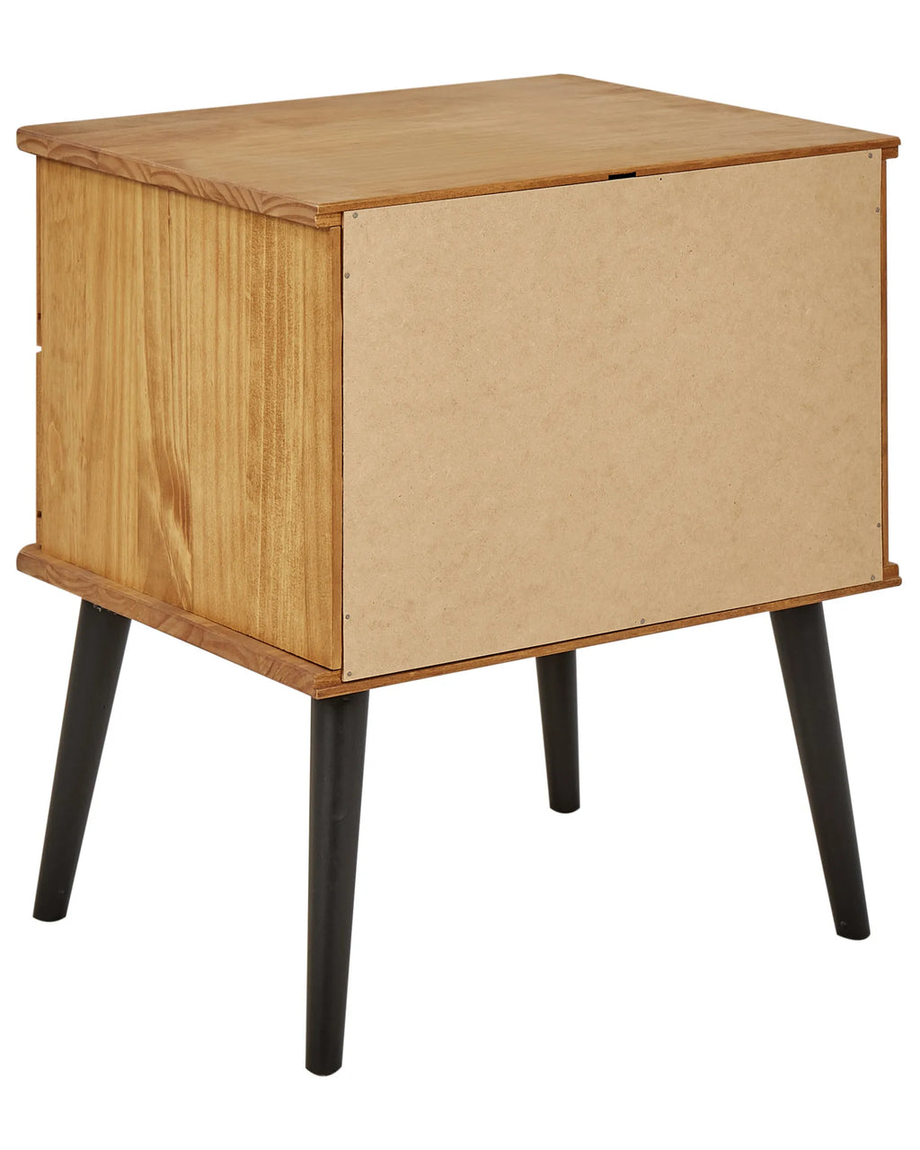 2 Drawer Bedside Table TIMMINS Pine Wood Brown