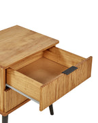 2 Drawer Bedside Table TIMMINS Pine Wood Brown