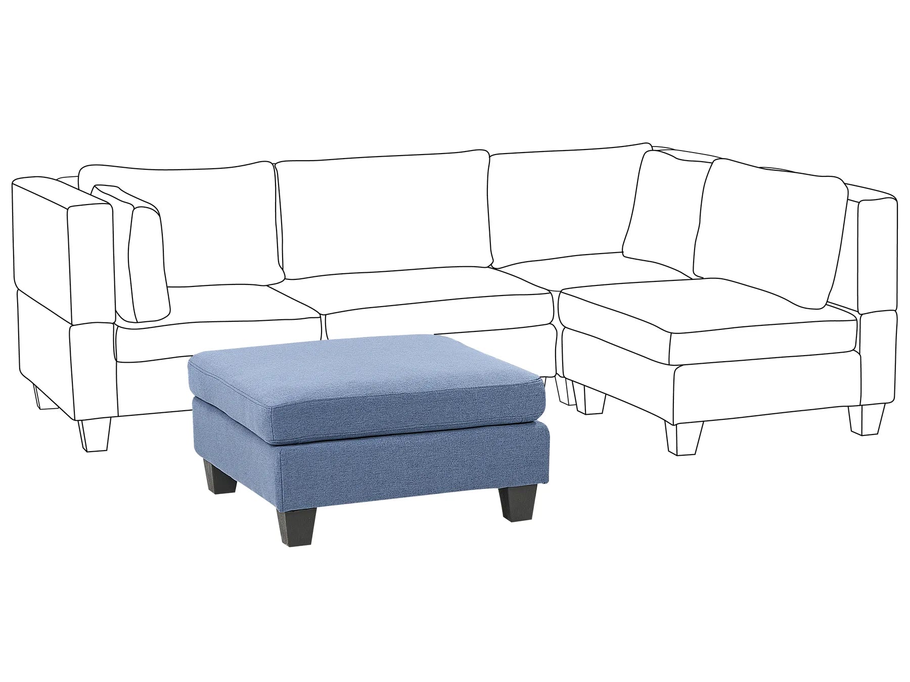 Ottoman UNSTAD Fabric Blue