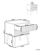 2 Drawer Bedside Table TIMMINS Pine Wood Brown