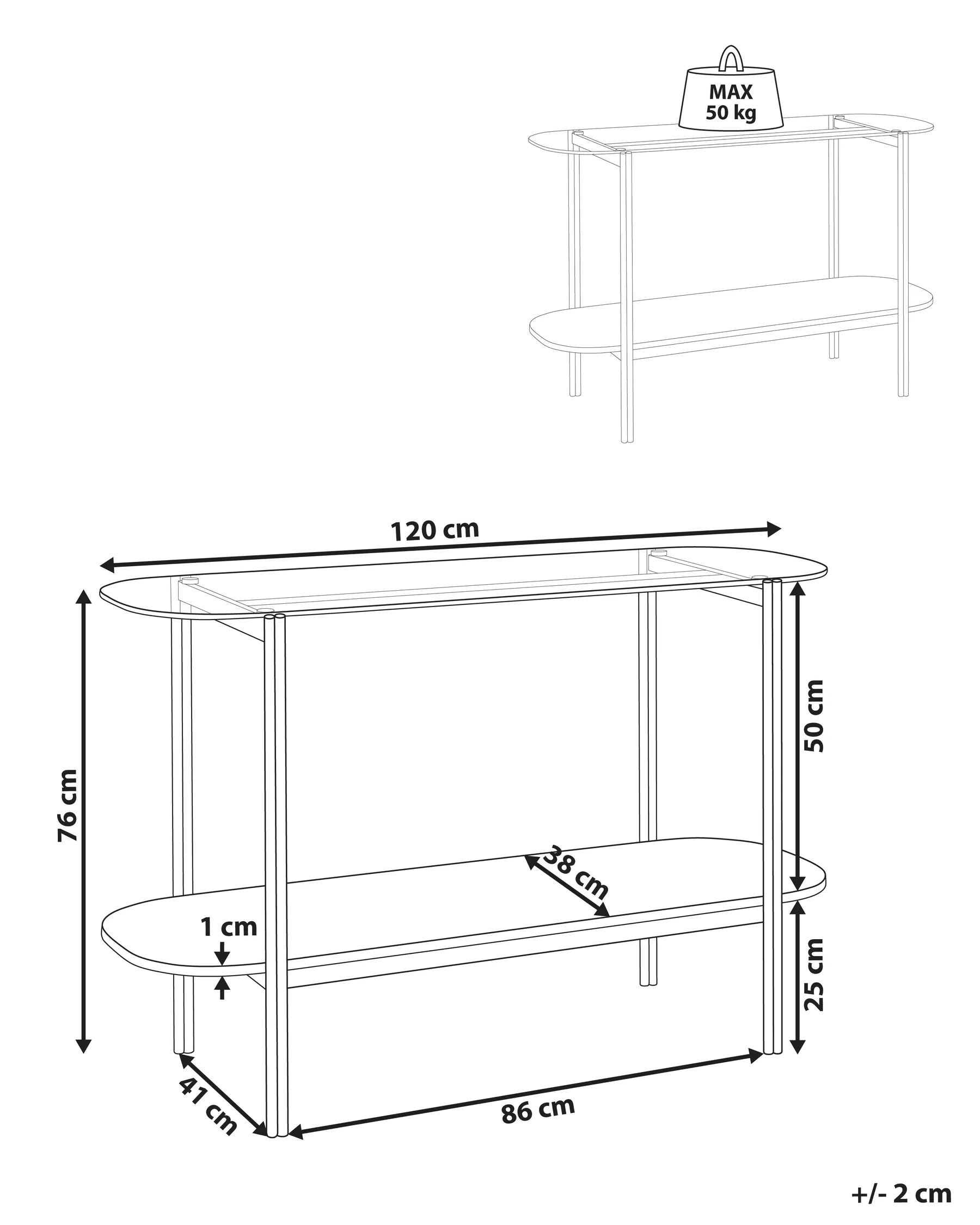 Console Table LOVELL Tempered Glass Gold