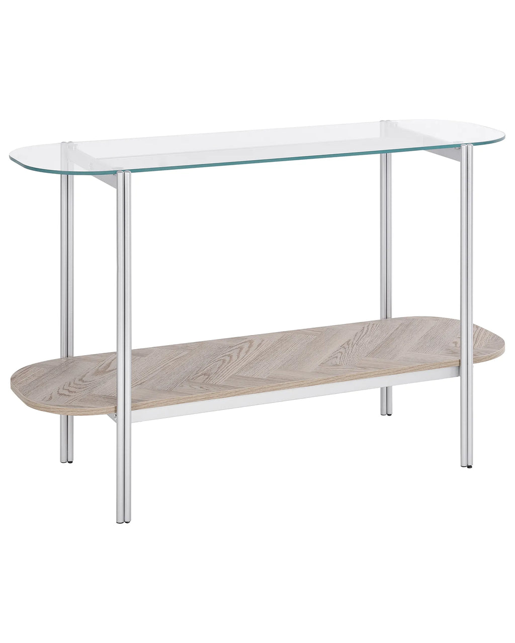 Console Table LOVELL Tempered Glass Silver