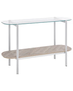 Console Table LOVELL Tempered Glass Silver