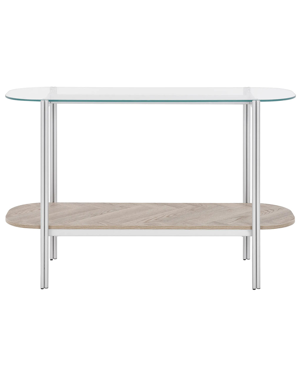 Console Table LOVELL Tempered Glass Silver