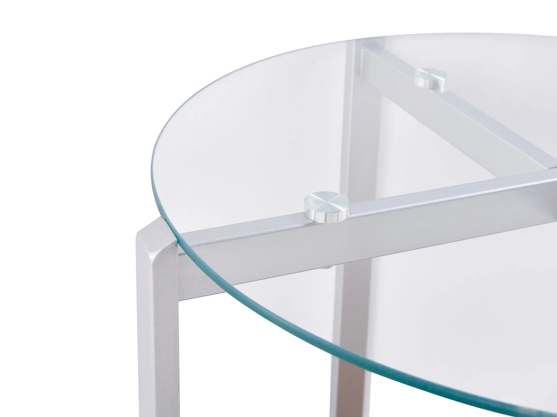 Side Table LOVELL Tempered Glass Silver
