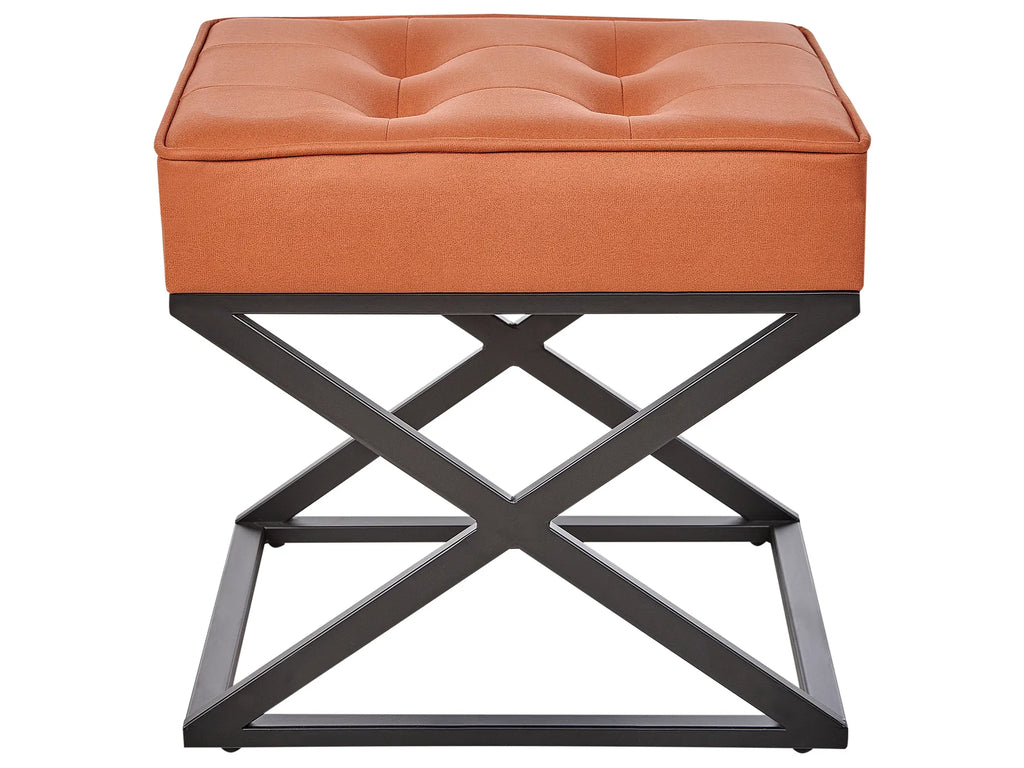 Footstool MURDO Faux Leather Orange