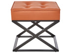 Footstool MURDO Faux Leather Orange