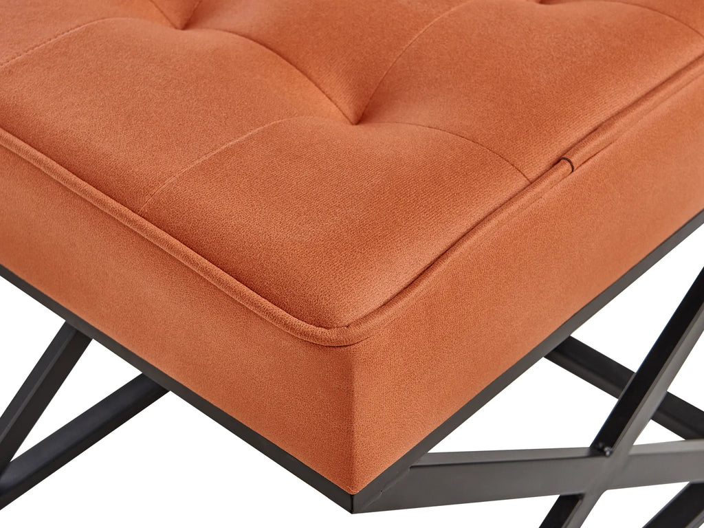 Footstool MURDO Faux Leather Orange