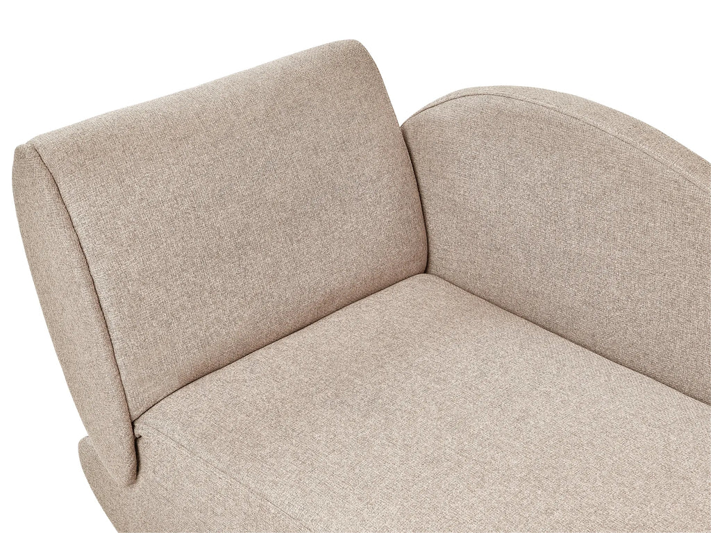 Left-Hand Chaise Lounge MERI Faux Linen Light Brown with Storage