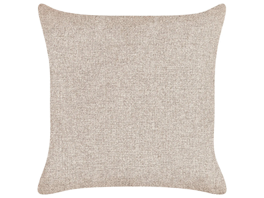 Left-Hand Chaise Lounge MERI Faux Linen Light Brown with Storage