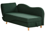Left-Hand Chaise Lounge MERI Faux Linen Green with Storage