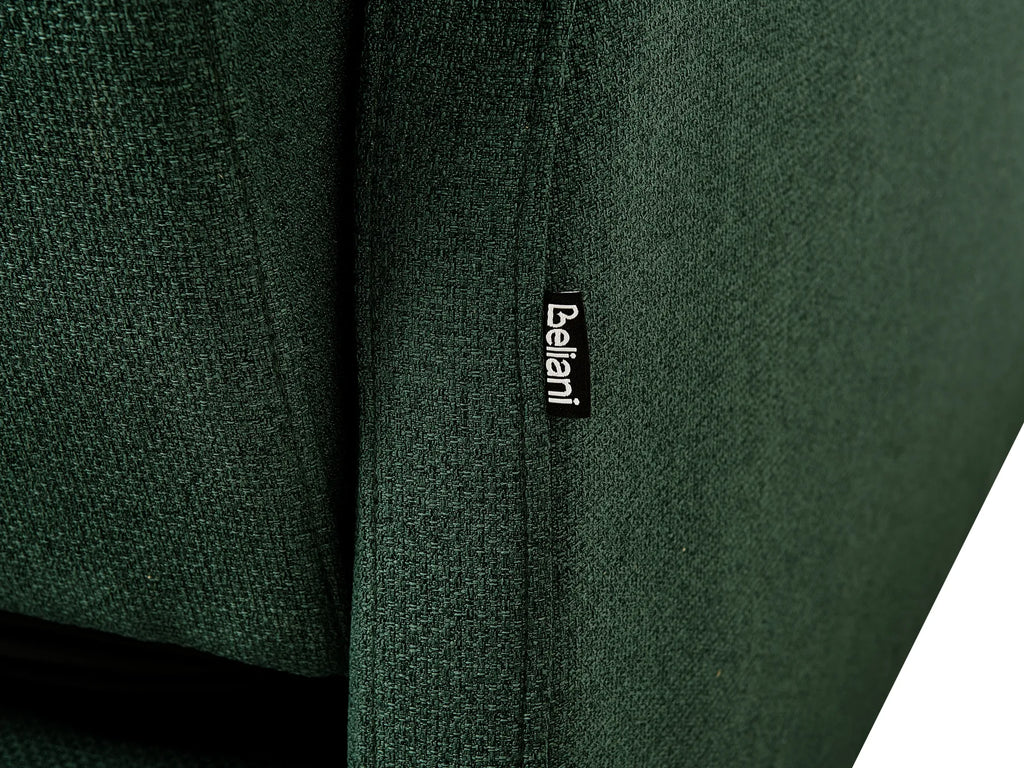 Left-Hand Chaise Lounge MERI Faux Linen Green with Storage