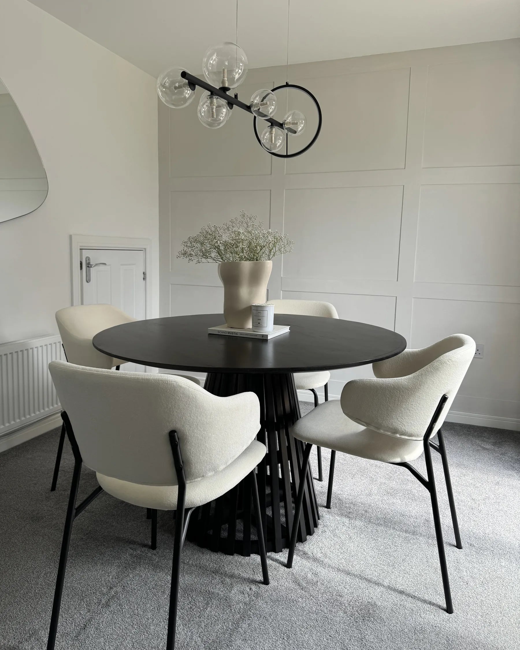 Dining Table MESILLA Black 120 cm 120 cm Acacia Wood