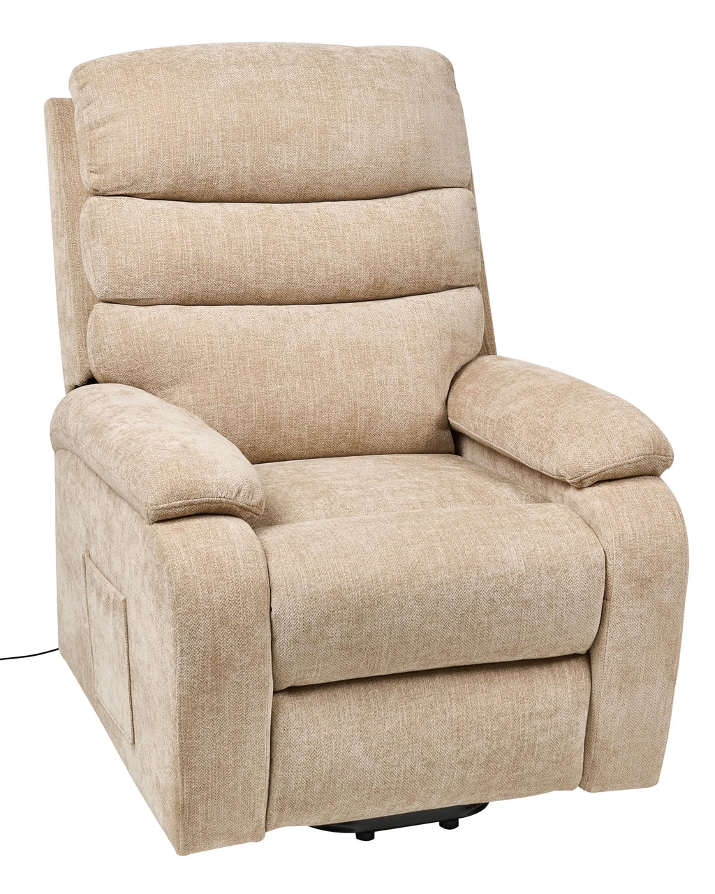 Electric Recliner Chair RISE With Footrest Fabric Beige