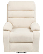 Electric Recliner Chair RISE With Footrest Fabric Light Beige
