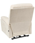 Electric Recliner Chair RISE With Footrest Fabric Light Beige