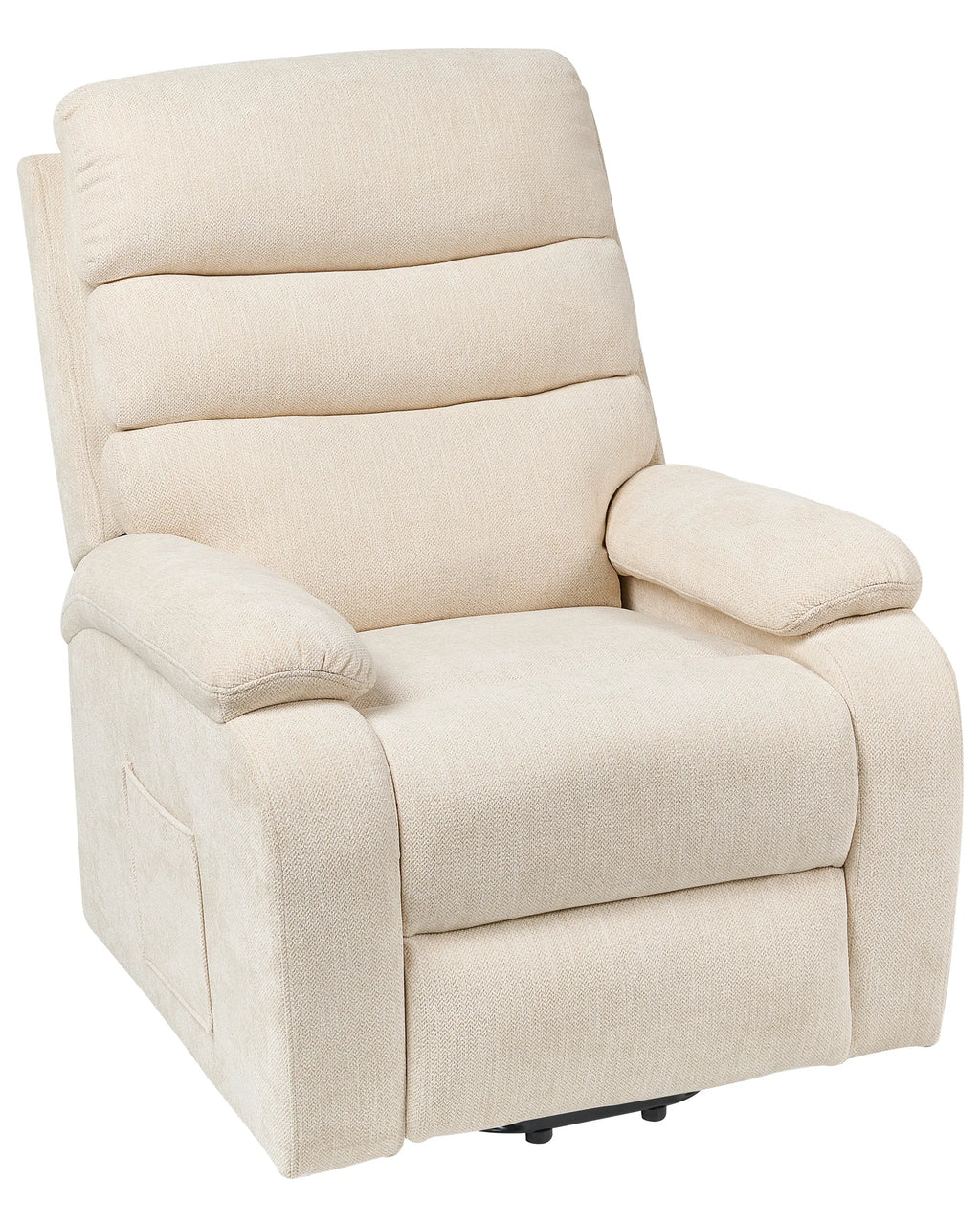 Electric Recliner Chair RISE With Footrest Fabric Light Beige