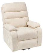 Electric Recliner Chair RISE With Footrest Fabric Light Beige