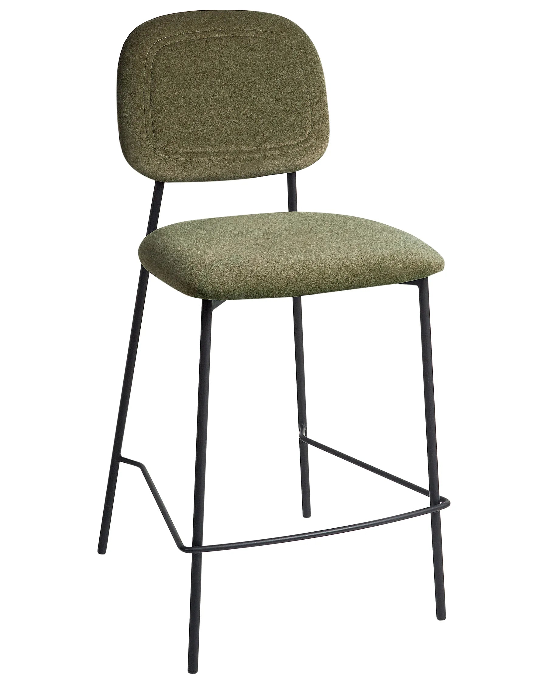 Set of 2 Bar Chairs DUETTE Velvet Olive Green