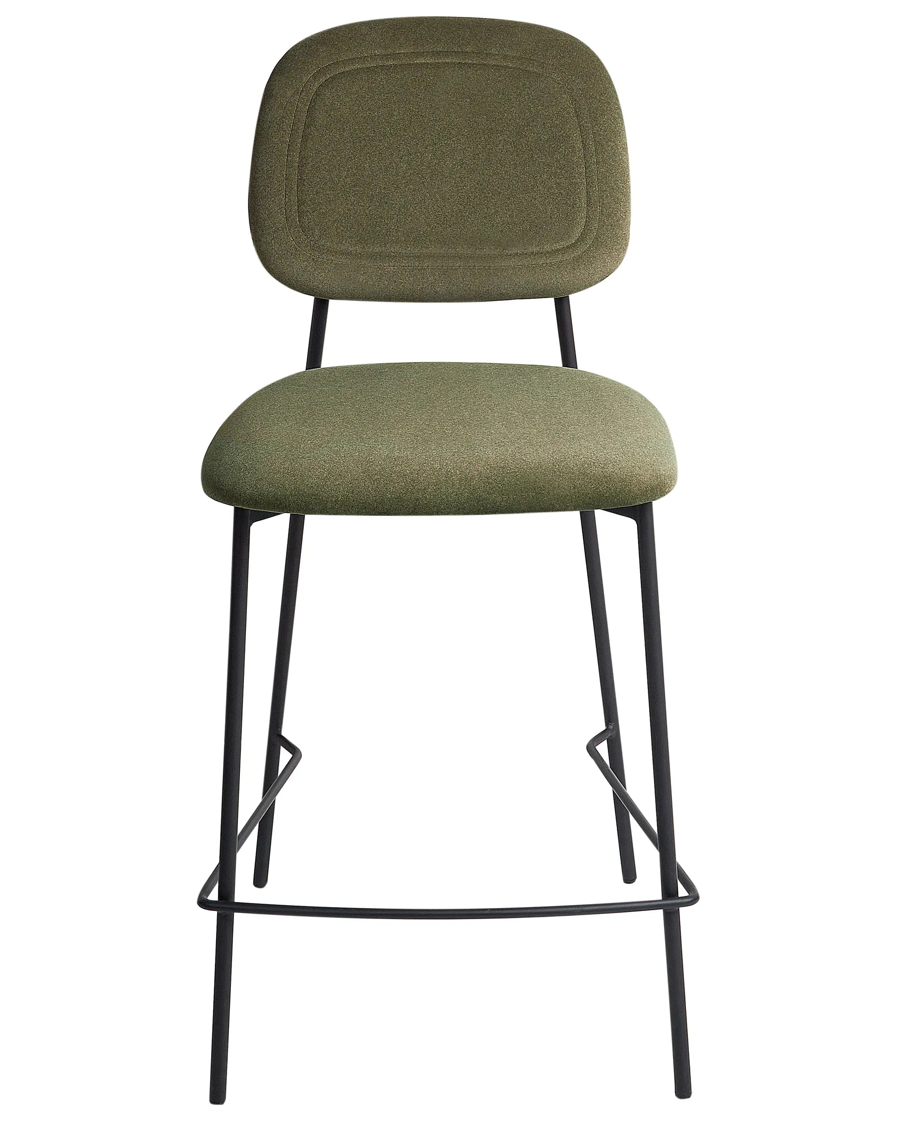 Set of 2 Bar Chairs DUETTE Velvet Olive Green