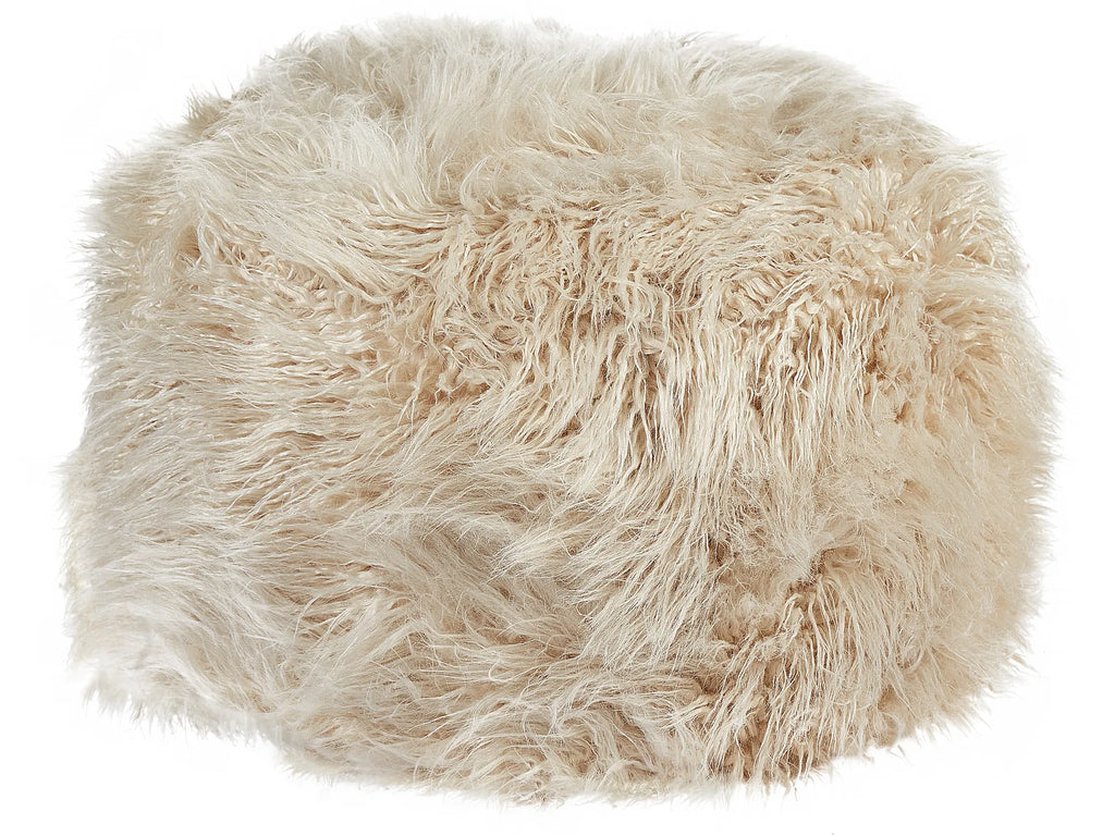Pouffe TUKKI Faux Fur Light Beige
