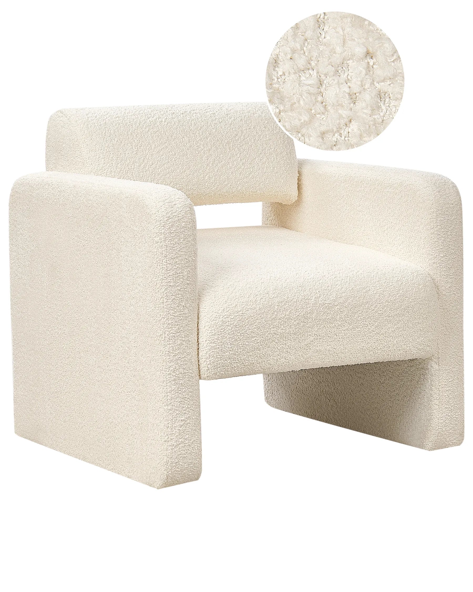 Armchair HALLSBERG Boucle Off-White
