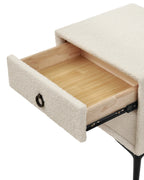 2 Drawer Bedside Table SEZANNE Boucle Off-White