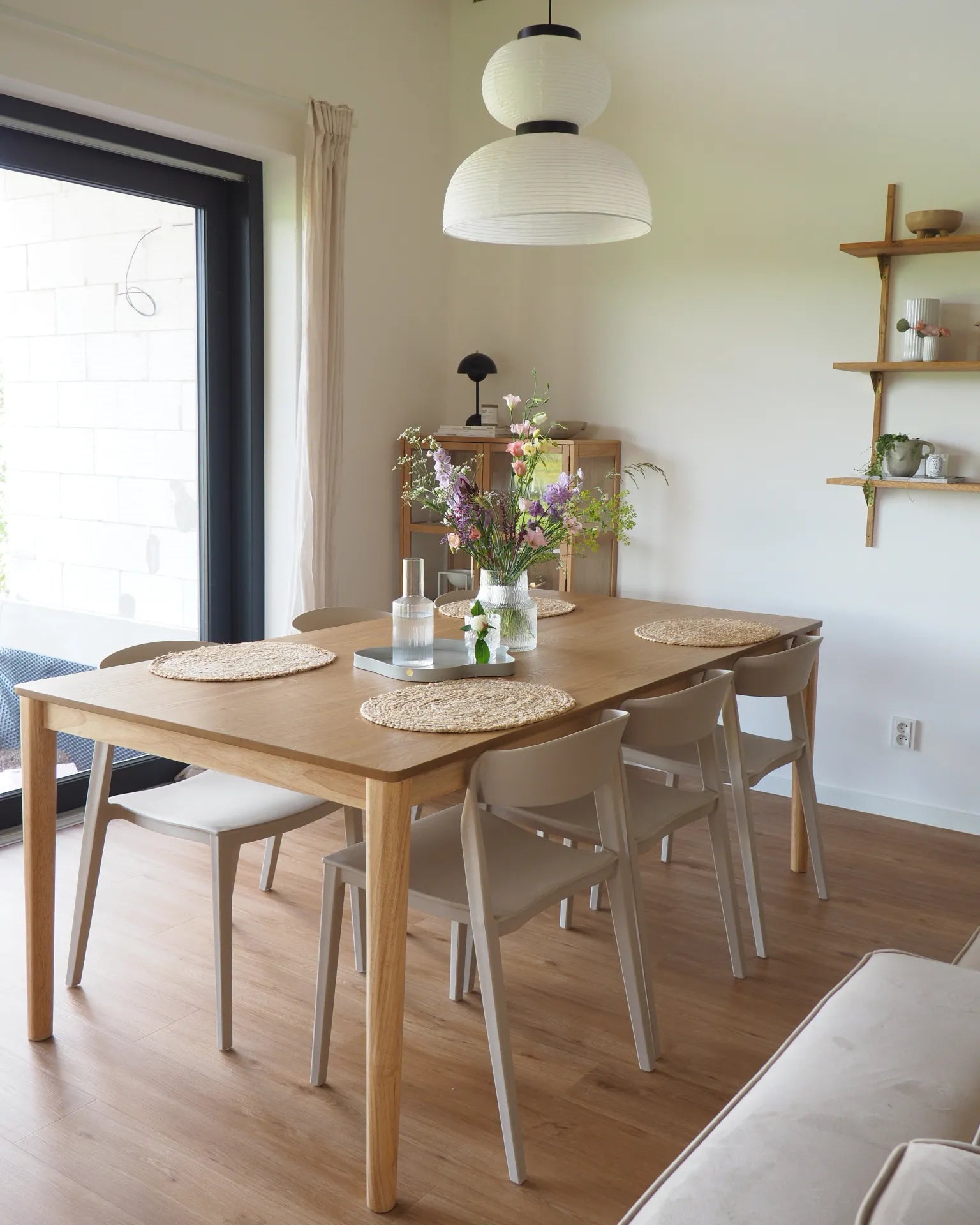 Dining Table ERMELO Natural Ash Wood 200 cm 100 cm