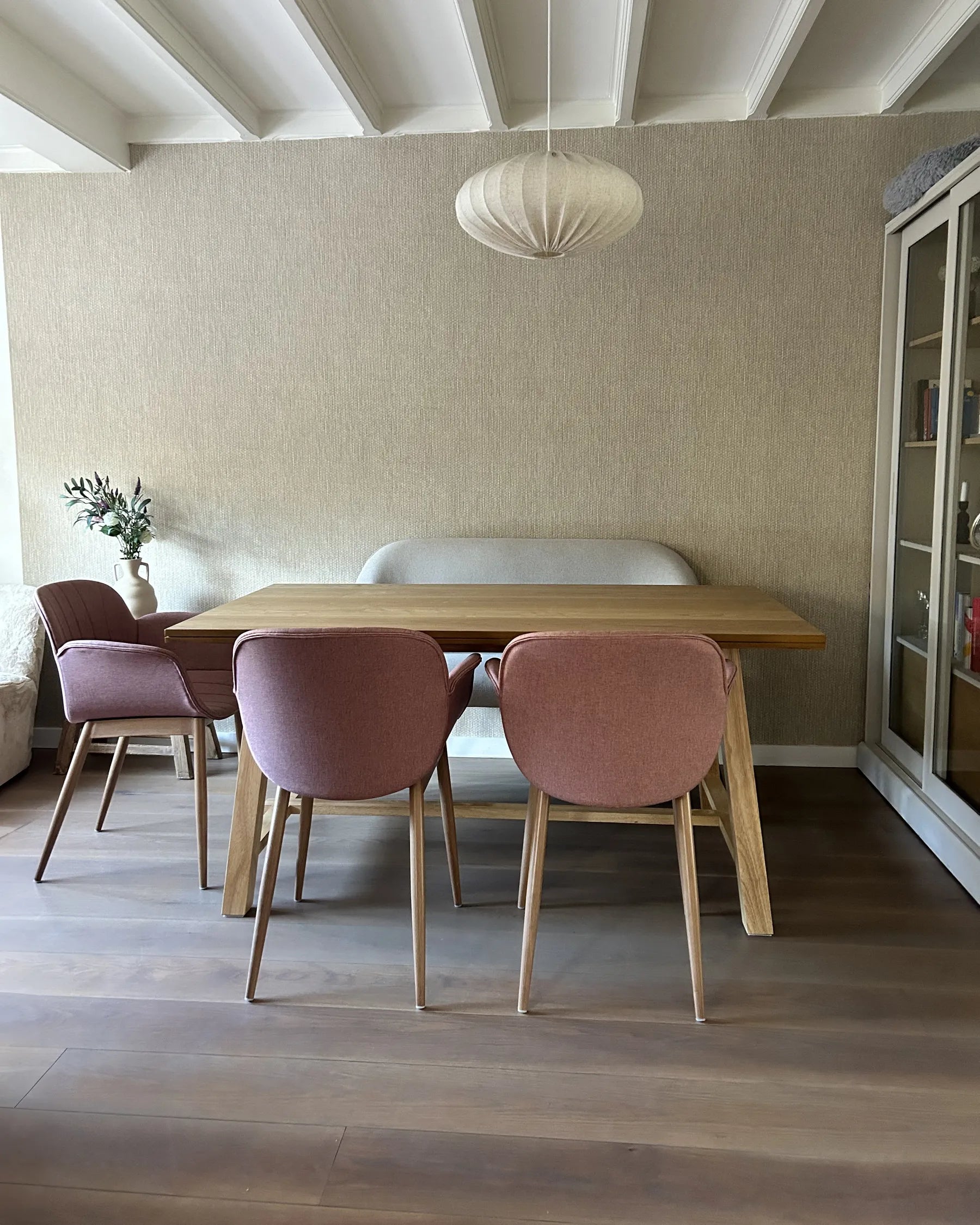 Dining Table BARNES Natural Ash Wood 160 cm 90 cm