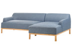 Corner Sofa 3 Seater SOSJO Fabric Blue Left Hand