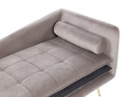 Right-Hand Chaise Lounge GONESSE Velvet Taupe