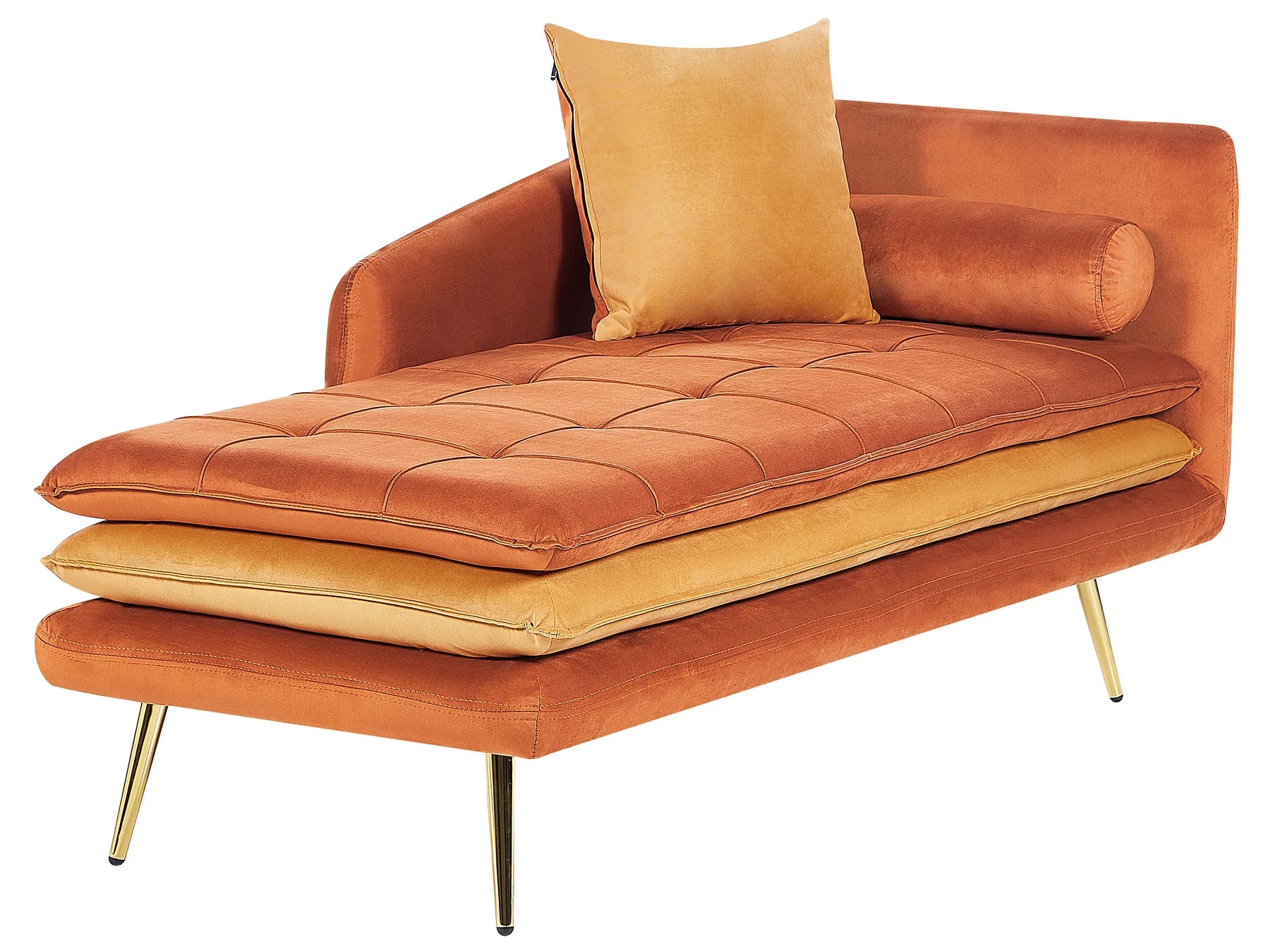 Right-Hand Chaise Lounge GONESSE Velvet Orange