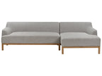 Corner Sofa 3 Seater SOSJO Fabric Light Grey Left Hand