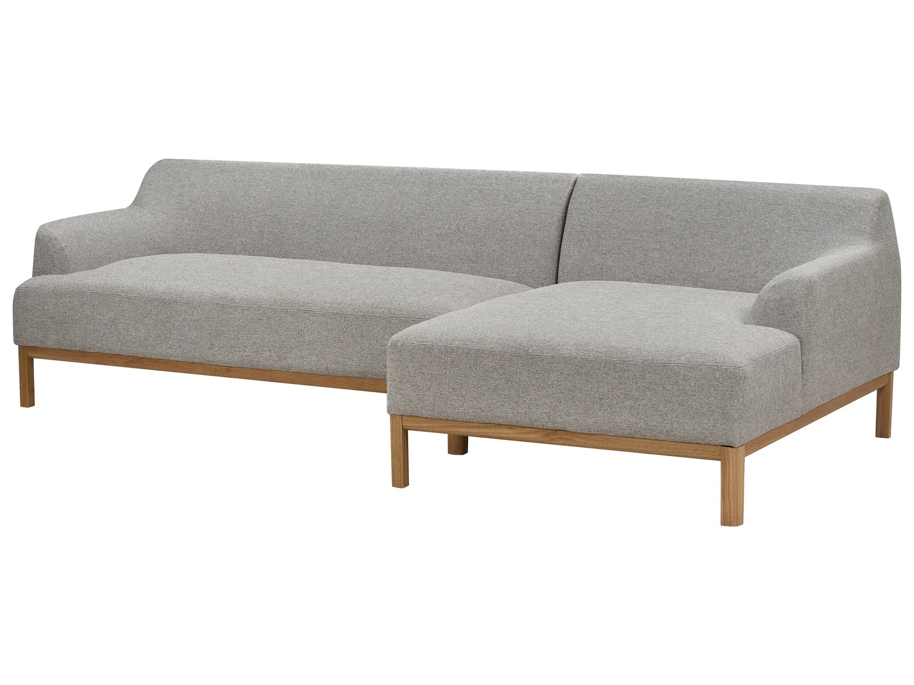 Corner Sofa 3 Seater SOSJO Fabric Light Grey Left Hand