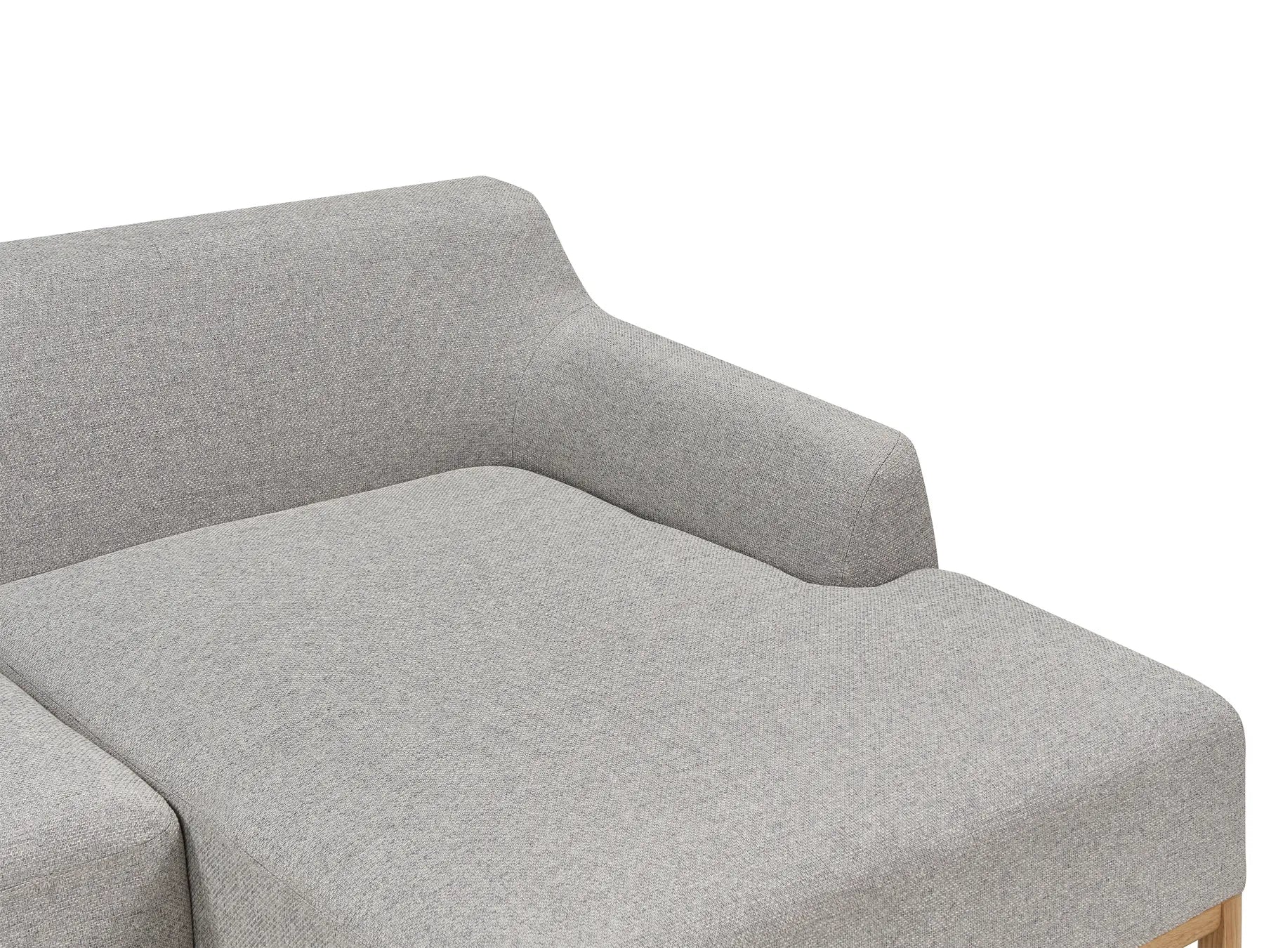 Corner Sofa 3 Seater SOSJO Fabric Light Grey Left Hand