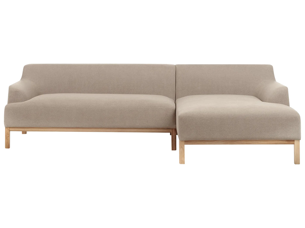 Corner Sofa 3 Seater SOSJO Fabric Taupe Left Hand