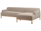 Corner Sofa 3 Seater SOSJO Fabric Taupe Left Hand