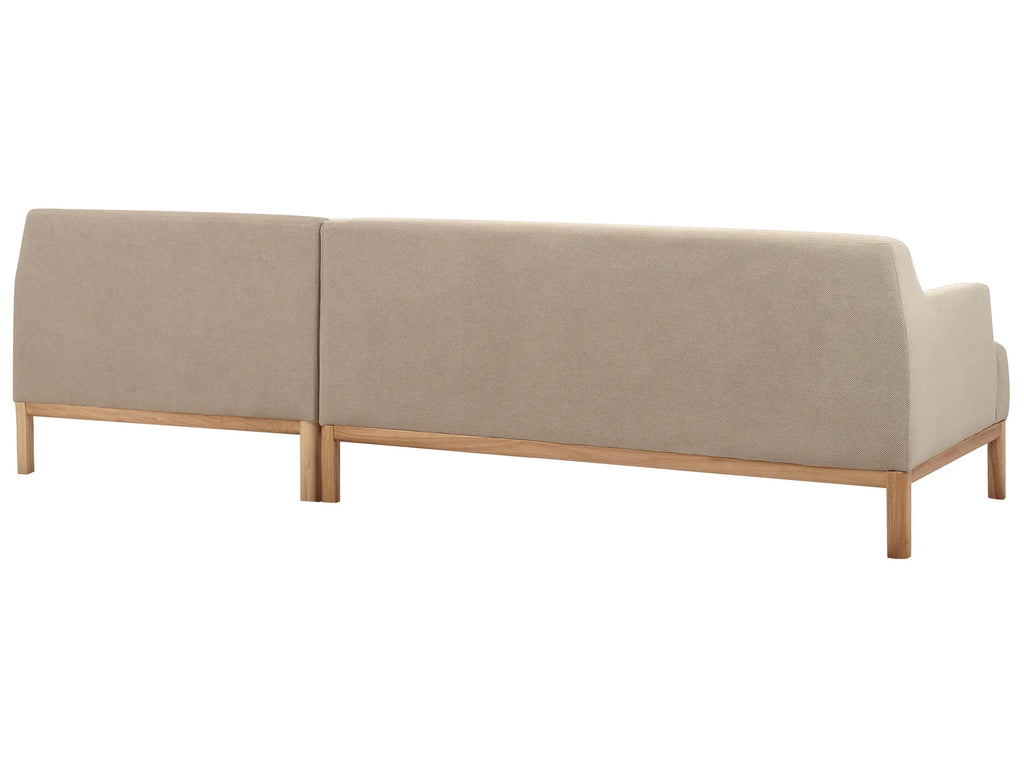 Corner Sofa 3 Seater SOSJO Fabric Taupe Left Hand
