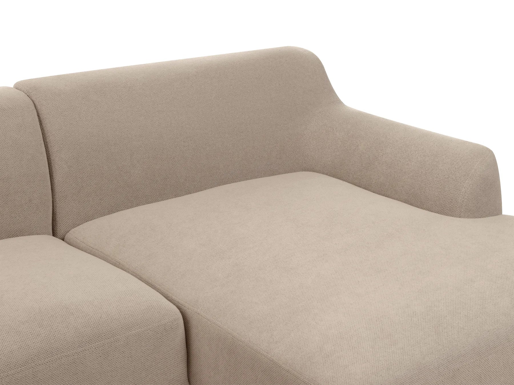 Corner Sofa 3 Seater SOSJO Fabric Taupe Left Hand