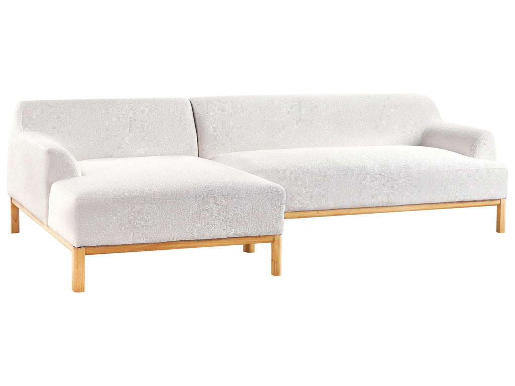 Corner Sofa 3 Seater SOSJO Boucle Off-White Right Hand